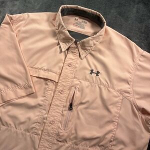 Under Armour Shirt Mens XL Heatgear Vented Short Sleeve Fishing Performance